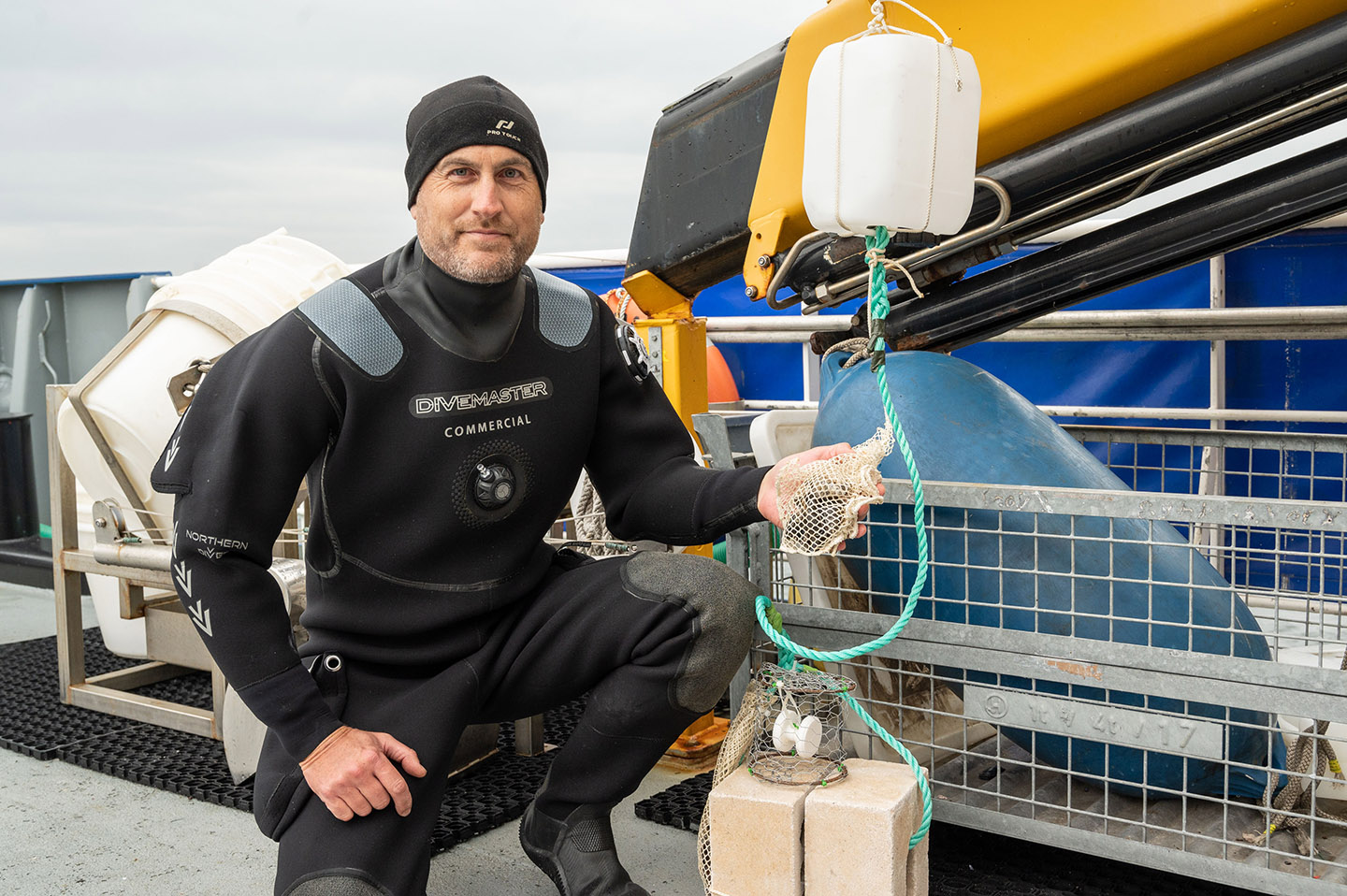 Diver with mooring